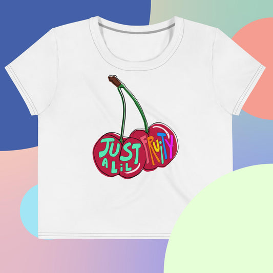 Just A Lil Fruity All-Over Print Crop Tee